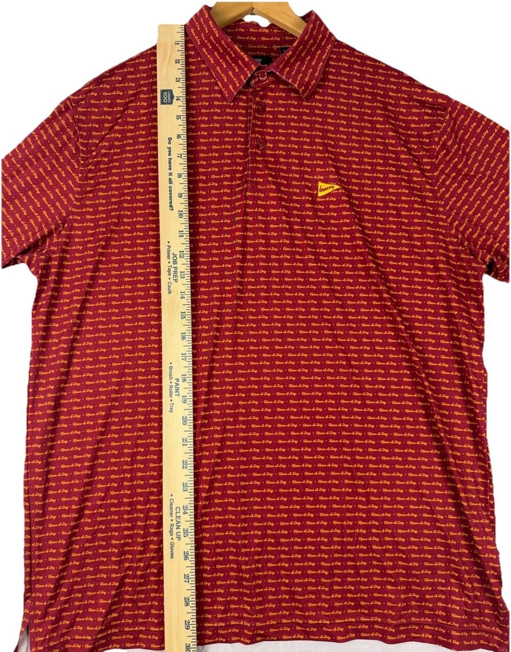 Breezy Golf Polo Have A Day Red Yellow Size Large - Picture 7 of 8